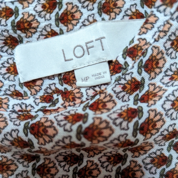 LOFT Print Women Blouse size MP - Picture 2 of 2